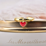 S925 Sterling Silver Gold Small Red Heart Pendant – Jewelry Gift Ideas — 3
