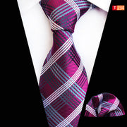 Pocket Square Tie Two-piece Set Polyester Jacquard – Surprise Gifts — 2