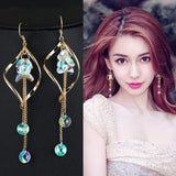 Wavy long crystal earrings – Meaningful Gifts — 1