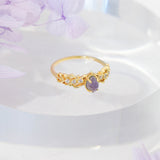 Natural Cordierite Elongated Stone Ring Fashionable – Meaningful Gifts — 1