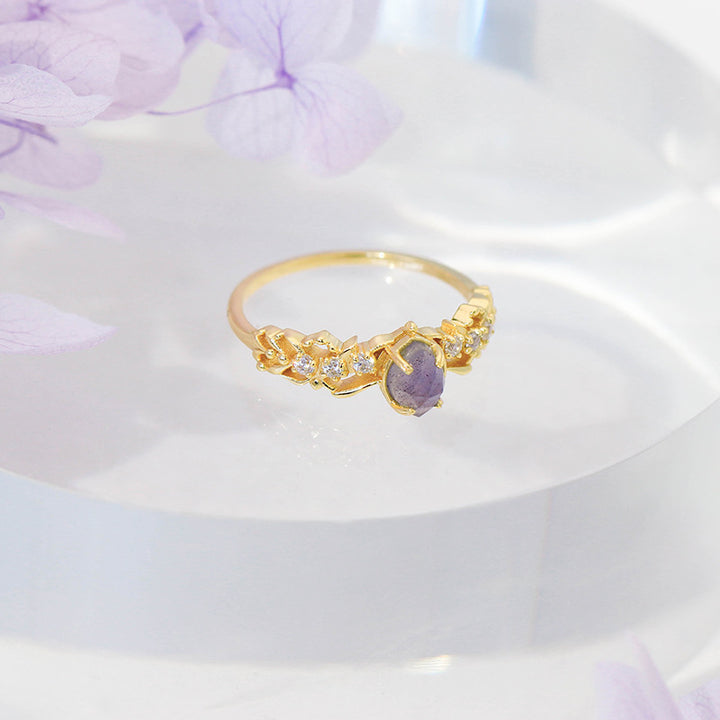 Natural Cordierite Elongated Stone Ring Fashionable – Meaningful Gifts — 1
