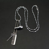 Hair Dryer Scissors Comb Necklace Pendant – Jewelry Gift Ideas — 1