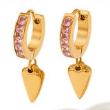 Fashion Earrings Studded With Zircon Stainless Steel – Stylish Gifts — 12
