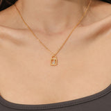 Rhinestone Initials Letter Padlock Lock Necklace – Jewelry Gift Ideas — 2