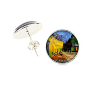 Van Gogh Landscape Oil Painting Art Stud Earrings – Creative Gifts — 8