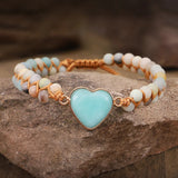 Classic Heart Shape Charm Bracelets Amazonite – Jewelry Gift Ideas — 10
