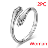 Alloy Simple Hands Hug Ring Opening Adjustable – Jewelry Gift Ideas — 16