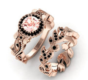Ornament Rose Gold Floral Leaf Set With Zirconium – Unique Gift Ideas — 3