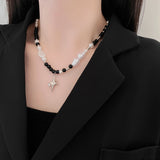 Black And White Contrast Pearl Stitching Necklace – Jewelry Gift Ideas — 2