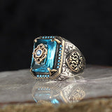 Vintage Tribal Texture Inlaid Aquamarine – Special Occasion Gifts — 3
