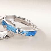 Haven Couple Pair Ring Niche Design Wave Ring – Gifts for Couples — 4