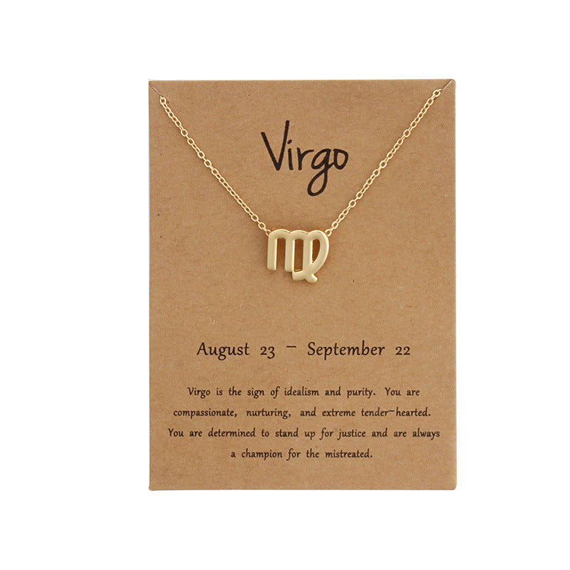 Zodiac Simple Gold Alloy Pendant Necklace – Jewelry Gift Ideas — 1