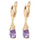 Long Water Drop Earrings Studded With Zircon – Meaningful Gifts — 9