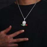 Luminous Epoxy Rose Skull Pendant – Jewelry Gift Ideas — 12