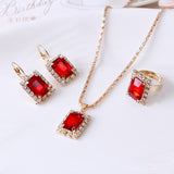 The Crystal Set Necklace Earring Ring Three-piece – Jewelry Gift Ideas — 2