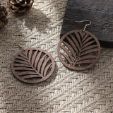 Simple Hollow Out Geometric Wooden Earrings – Gift Ideas — 1