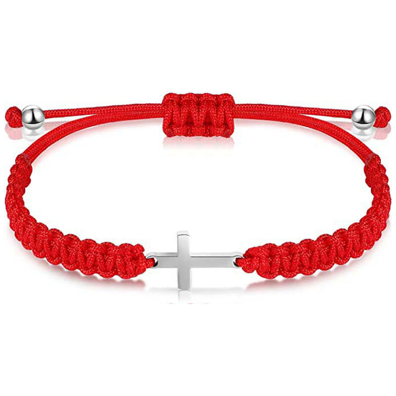 Cross Pendant Hand-woven Adjustable Milan Rope – Jewelry Gift Ideas — 1