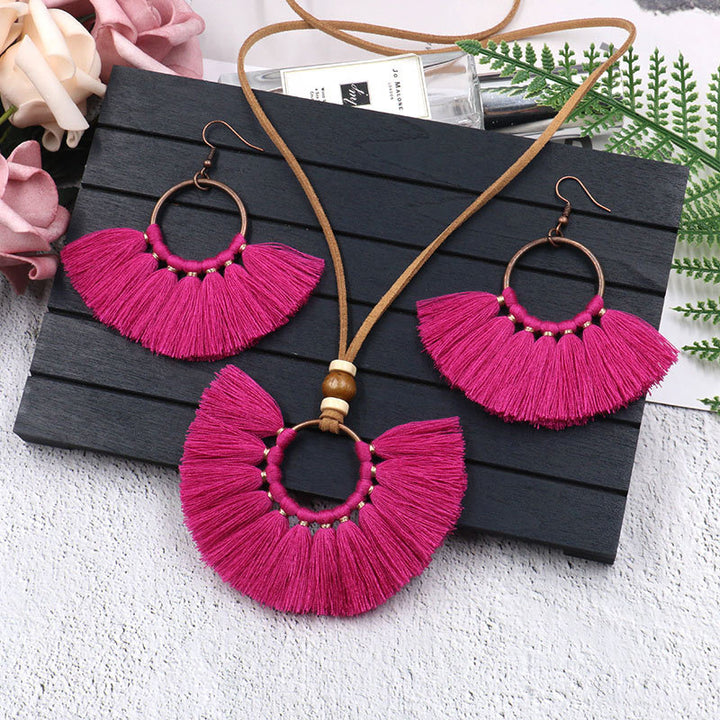 Fringed Necklace Earring Set – Jewelry Gift Ideas — 1