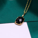 Women's Rectangular Black Agate Necklace – Jewelry Gift Ideas — 6