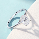 Sterling Silver Inlaid Oval Zircon Ring For Women – Gifts for Her — 3