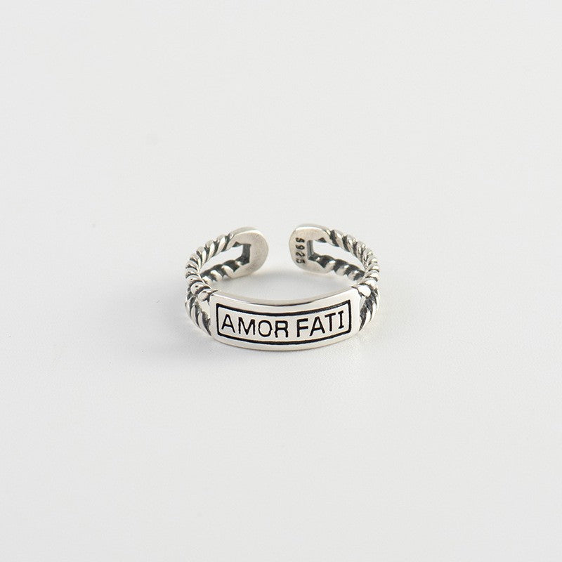 S925 Sterling Silver Retro Twist Destiny Love Ring – Gifts for Couples — 1