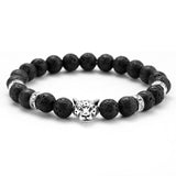 8mm Volcanic Stone Onyx Alloy Leopard Head Beaded – Jewelry Gift Ideas — 1
