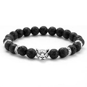 8mm Volcanic Stone Onyx Alloy Leopard Head Beaded – Jewelry Gift Ideas — 1