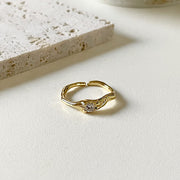 Women's 925 Sterling Silver Zircon Adjustable Ring – Gifts for Her — 5
