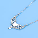 Heart Necklace Heart With Heart Wings Clavicle – Jewelry Gift Ideas — 4