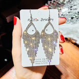 Temperament Long Full Diamond Tassel Earrings – Unique Gift Ideas — 3