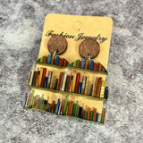 Classic Droplet Splice Bookcase Acrylic Earrings – Stylish Gifts — 1
