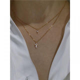 Womens Mini Cross Diamond Double Layer Necklace – Jewelry Gift Ideas — 2