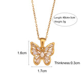 Stainless Steel Hollow Zircon Butterfly Pendant – Jewelry Gift Ideas — 3
