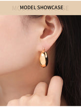 Simple Glossy Copper-plated Gold U-shaped Earrings – Small Gift Ideas — 14