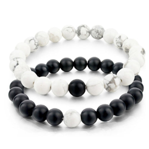 8mm Matte Black Frosted White Turquoise Couple – Jewelry Gift Ideas — 2