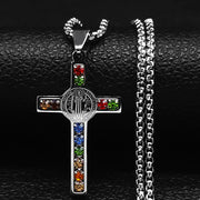 St Benedict Crystal St Pendant Cross Stainless – Jewelry Gift Ideas — 10