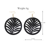 Simple Hollow Out Geometric Wooden Earrings – Gift Ideas — 5