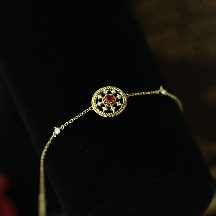 Vintage Disc Natural Ruby Bracelet – Jewelry Gift Ideas — 1