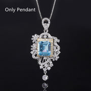 Simulated Aquamarine Pendant Ring Set – Jewelry Gift Ideas — 6