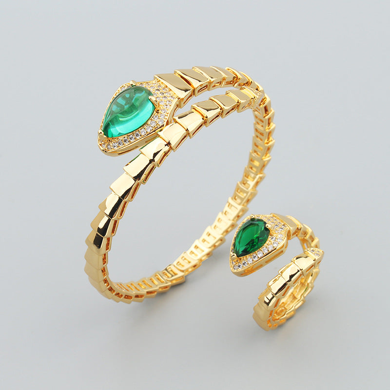 Spring Type Snake Bone Bracelet Ring Suit – Jewelry Gift Ideas — 1