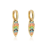 Niche Design Retro Color Leaf Oil Drop Earrings – Stylish Gifts — 5