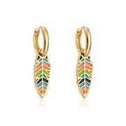 Niche Design Retro Color Leaf Oil Drop Earrings – Stylish Gifts — 5