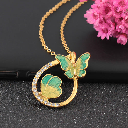 Colorful Butterfly Painting Oil Diamond Pendant – Jewelry Gift Ideas — 2