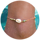 Creative Simple Retro Shell Woven Rice Bead Anklet – Meaningful Gifts — 2