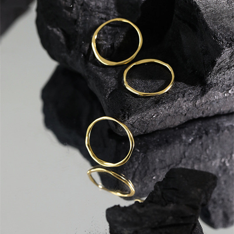 Ins Style Niche Pleated Texture Ring Irregular S925 – Stylish Gifts — 1