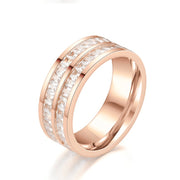 Fashion Rhinestones Rings Women Stainless Steel Ring – Stylish Gifts — 7
