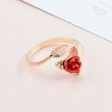 Sweet Temperament Female Rose Flower Ring Adjustable – Gifts for Her — 5