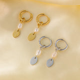 INS Pearl Flower Tag Titanium Steel Earrings For Women – Gifts for Her — 1