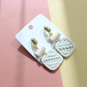 Clay Terracotta Earrings Creative Art Woven – Creative Gifts — 1