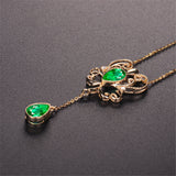 Emerald Color Treasure Hollow Pendant Necklace – Jewelry Gift Ideas — 3